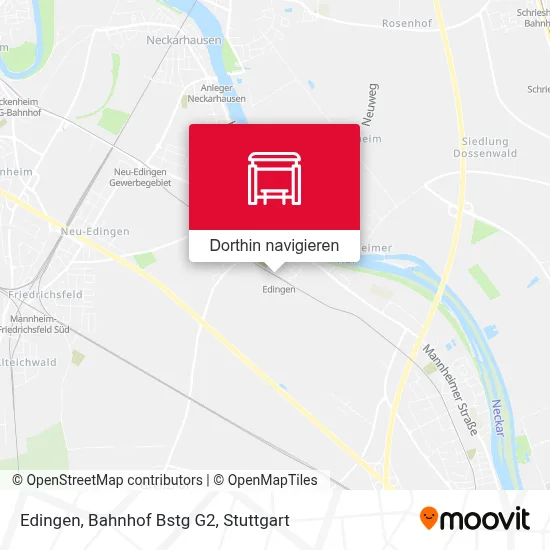 Edingen, Bahnhof Bstg G2 Karte