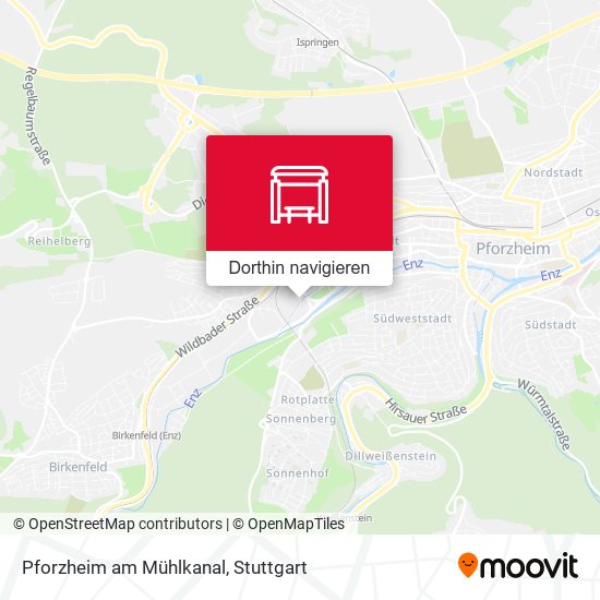 Pforzheim am Mühlkanal Karte