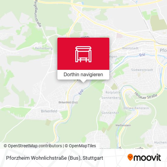 Pforzheim Wohnlichstraße (Bus) Karte