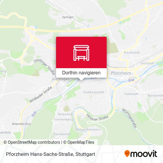 Pforzheim Hans-Sachs-Straße Karte
