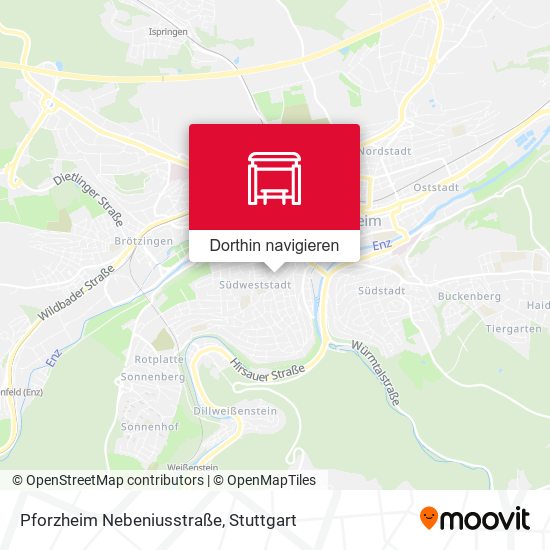 Pforzheim Nebeniusstraße Karte