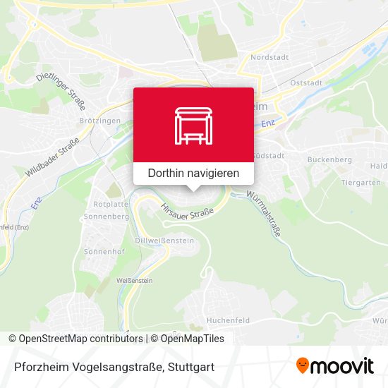 Pforzheim Vogelsangstraße Karte
