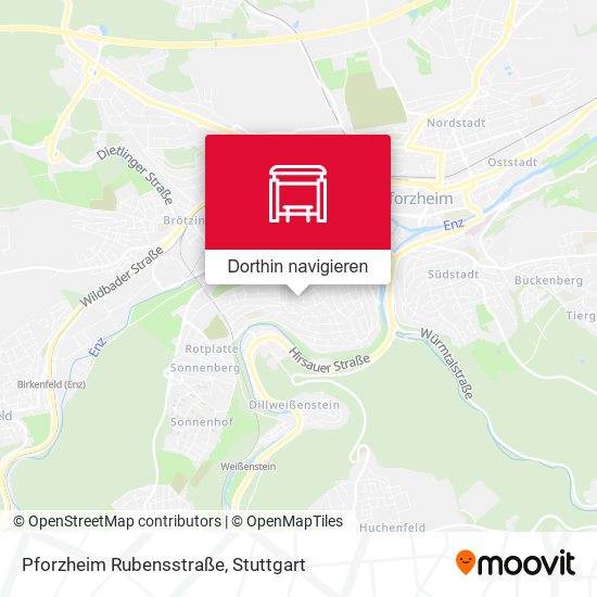 Pforzheim Rubensstraße Karte