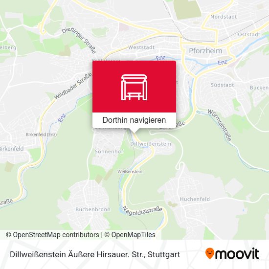 Dillweißenstein Äußere Hirsauer. Str. Karte