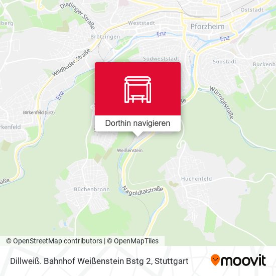 Dillweiß. Bahnhof Weißenstein Bstg 2 Karte