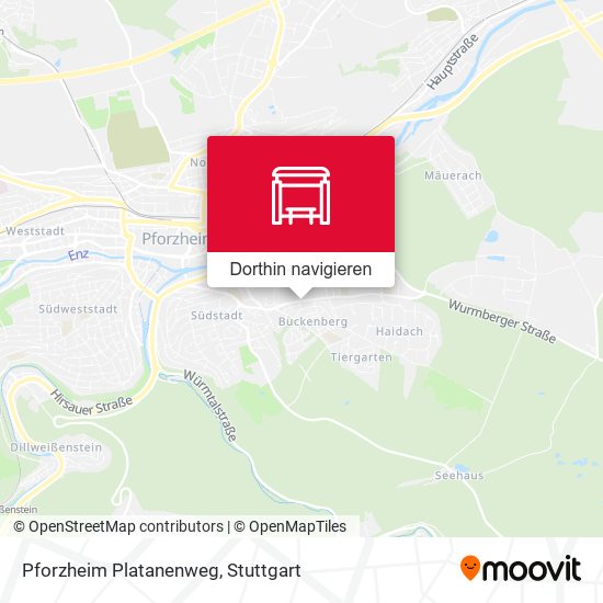 Pforzheim Platanenweg Karte