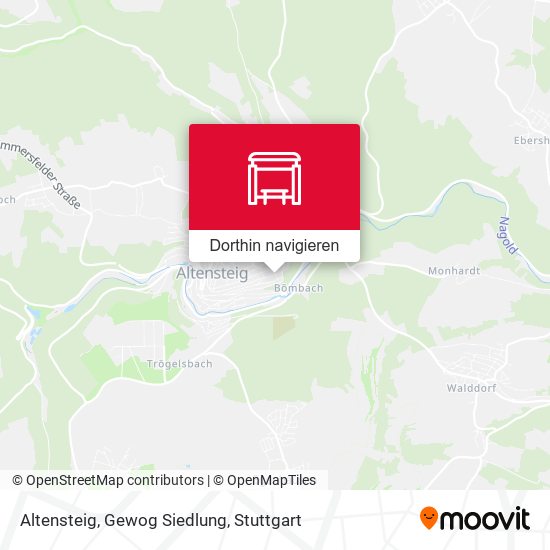Altensteig, Gewog Siedlung Karte
