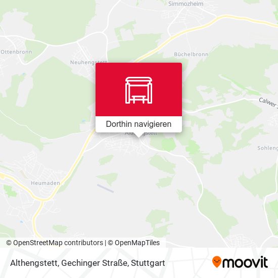 Althengstett, Gechinger Straße Karte