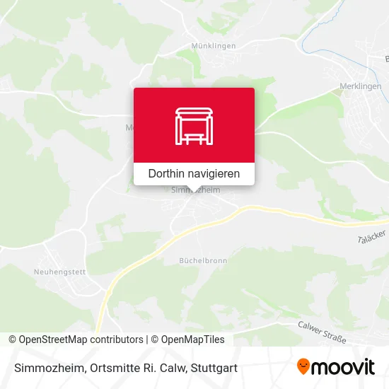 Simmozheim, Ortsmitte Ri. Calw Karte