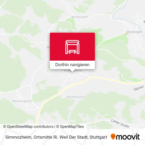 Simmozheim, Ortsmitte Ri. Weil Der Stadt Karte