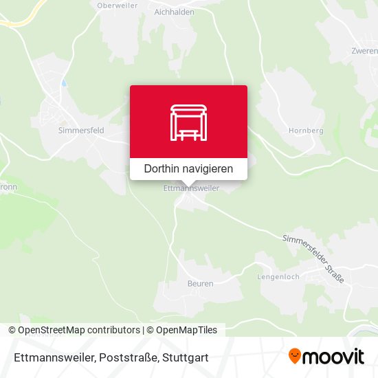 Ettmannsweiler, Poststraße Karte