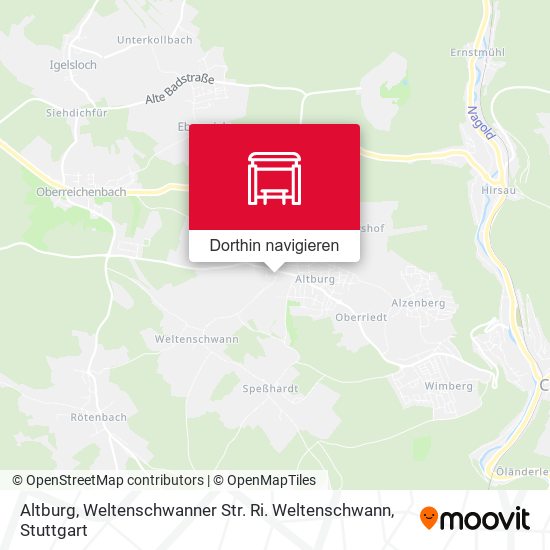 Altburg, Weltenschwanner Str. Ri. Weltenschwann Karte
