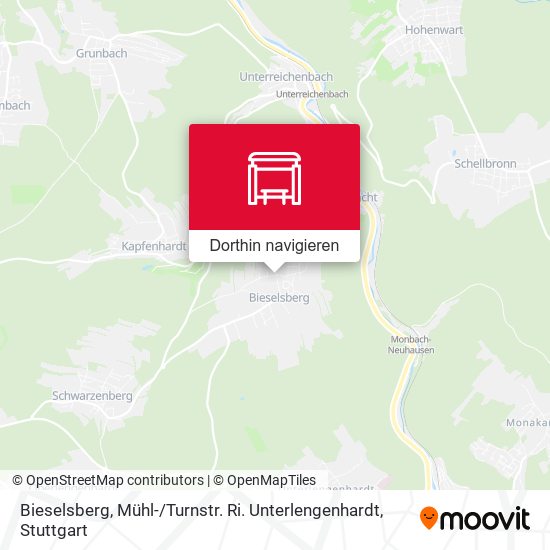 Bieselsberg, Mühl- / Turnstr. Ri. Unterlengenhardt Karte