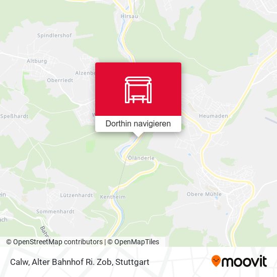 Calw, Alter Bahnhof Ri. Zob Karte