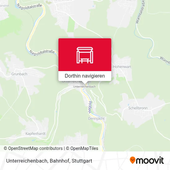Unterreichenbach, Bahnhof Karte