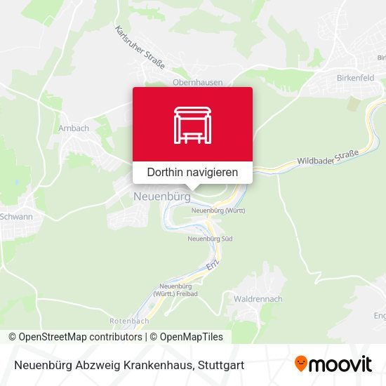 Neuenbürg Abzweig Krankenhaus Karte