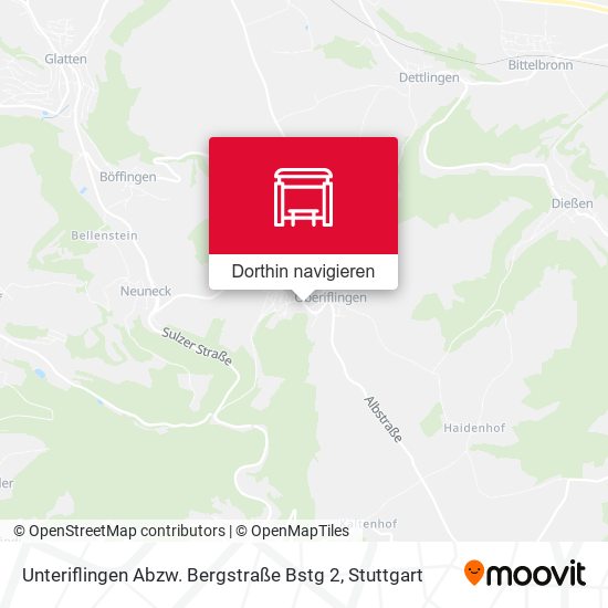 Unteriflingen Abzw. Bergstraße Bstg 2 Karte