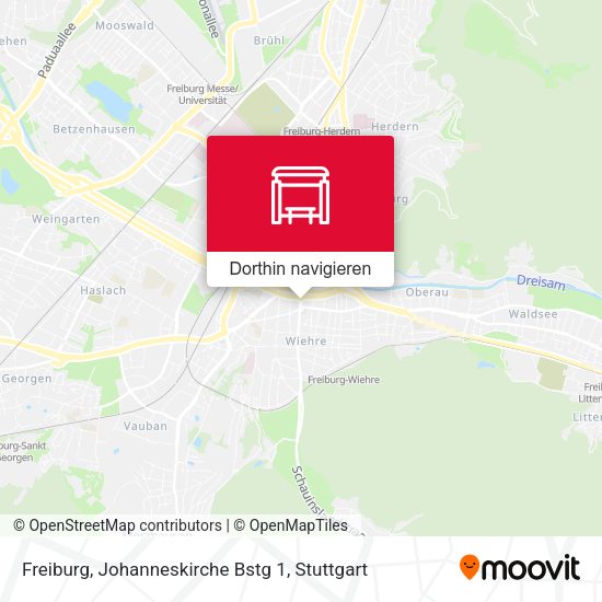 Freiburg, Johanneskirche Bstg 1 Karte