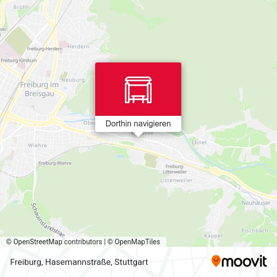 Freiburg, Hasemannstraße Karte