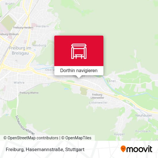 Freiburg, Hasemannstraße Karte