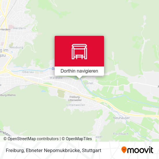 Freiburg, Ebneter Nepomukbrücke Karte