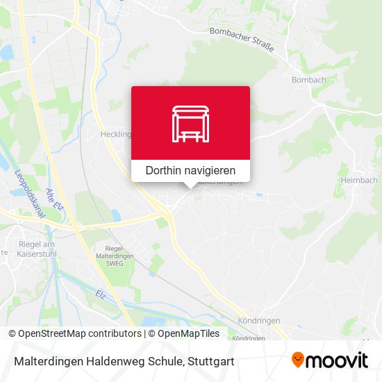 Malterdingen Haldenweg Schule Karte