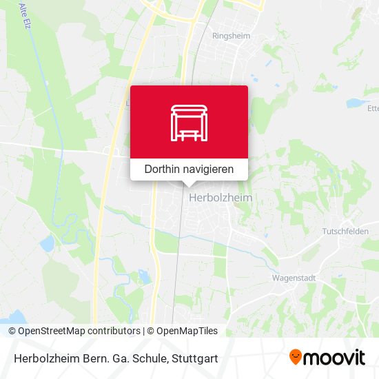 Herbolzheim Bern. Ga. Schule Karte