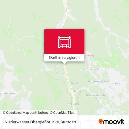Niederwasser Obergießbrücke Karte