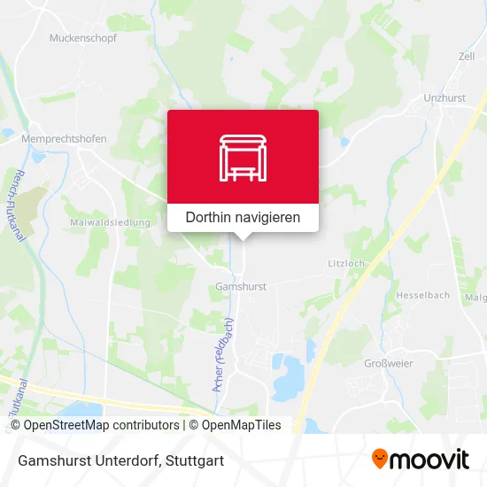 Gamshurst Unterdorf Karte