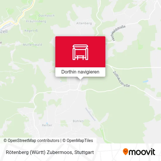 Rötenberg (Württ) Zubermoos Karte