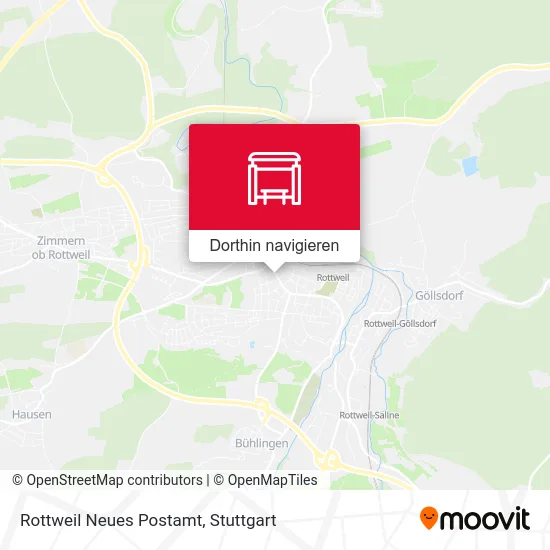 Rottweil Neues Postamt Karte