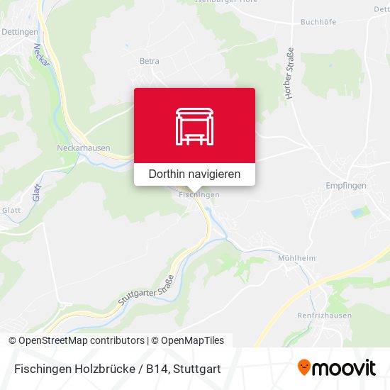 Fischingen Holzbrücke / B14 Karte