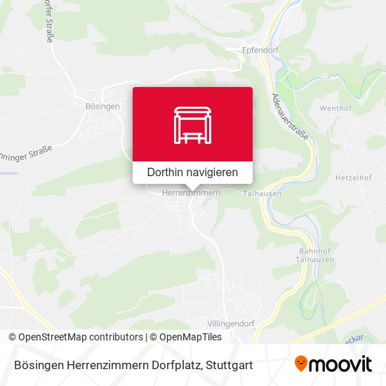 Bösingen Herrenzimmern Dorfplatz Karte