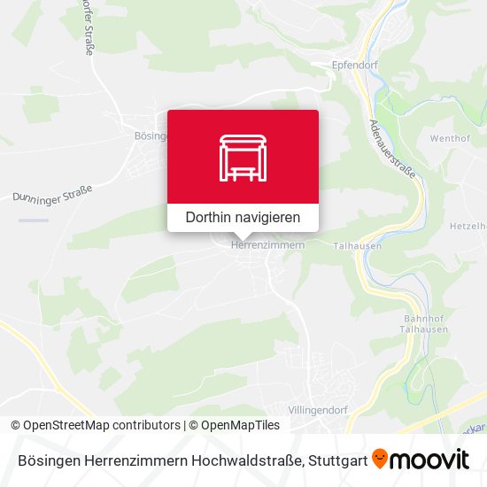 Bösingen Herrenzimmern Hochwaldstraße Karte