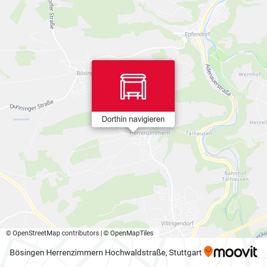 Bösingen Herrenzimmern Hochwaldstraße Karte