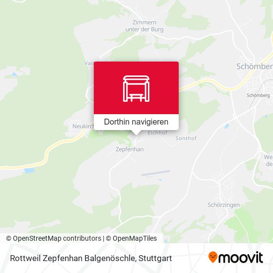 Rottweil Zepfenhan Balgenöschle Karte