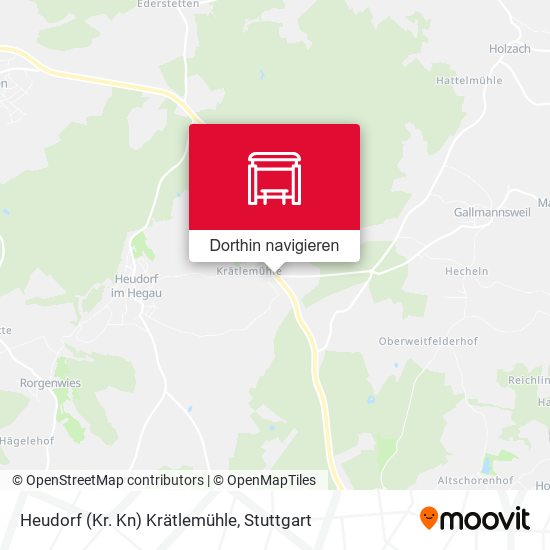 Heudorf (Kr. Kn) Krätlemühle Karte