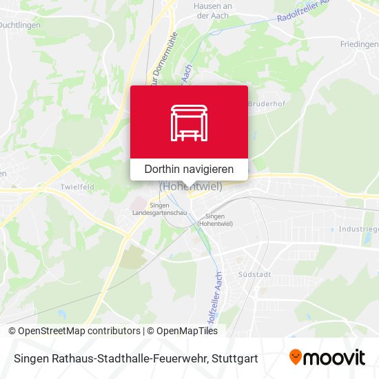Singen Rathaus-Stadthalle-Feuerwehr Karte