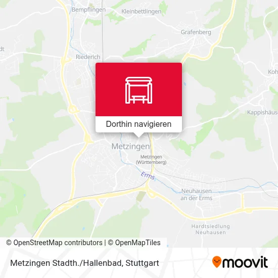 Metzingen Stadth./Hallenbad Karte