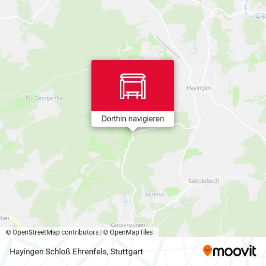 Hayingen Schloß Ehrenfels Karte