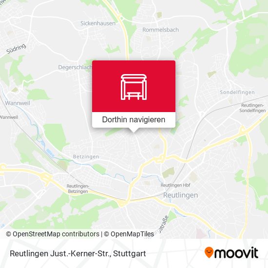 Reutlingen Just.-Kerner-Str. Karte