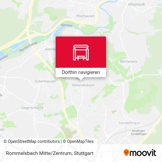 Rommelsbach Mitte/Zentrum Karte