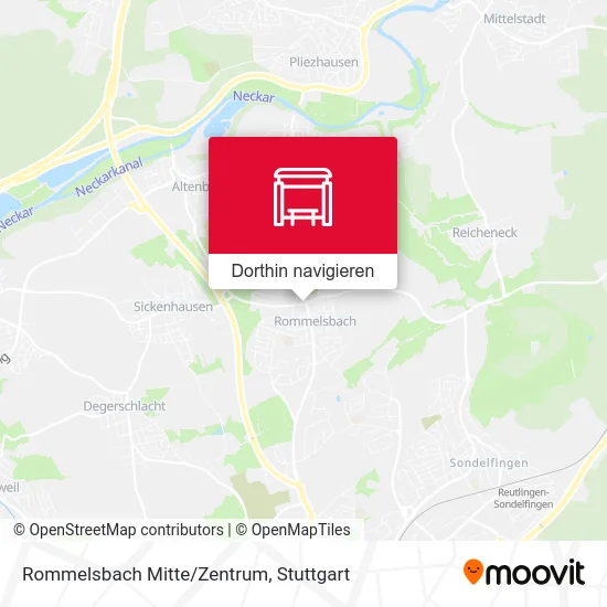 Rommelsbach Mitte/Zentrum Karte