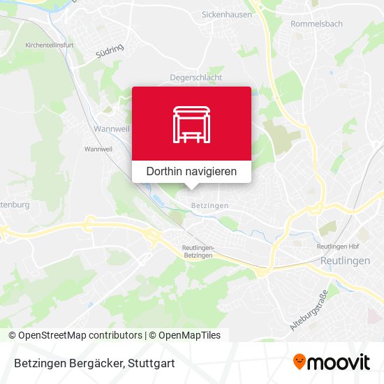 Betzingen Bergäcker Karte