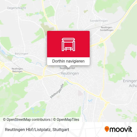 Reutlingen Hbf/Listplatz Karte