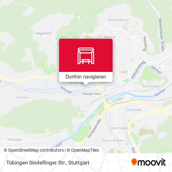 Tübingen Sindelfinger Str. Karte
