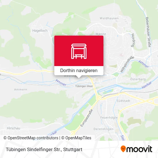 Tübingen Sindelfinger Str. Karte