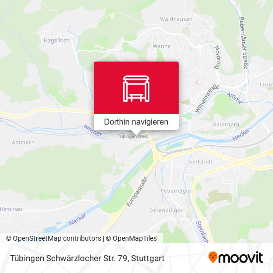 Tübingen Schwärzlocher Str. 79 Karte