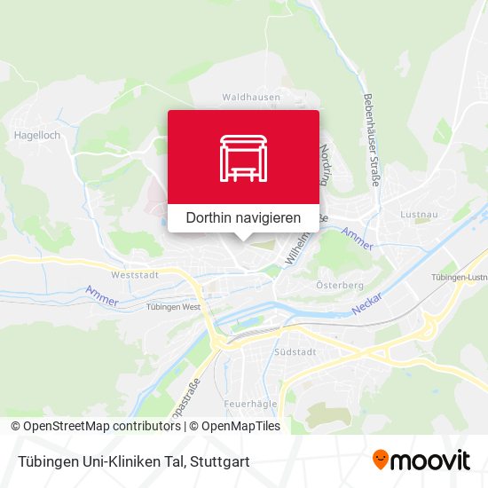Tübingen Uni-Kliniken Tal Karte