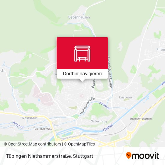 Tübingen Niethammerstraße Karte